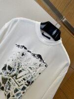 LV Snow Mountain Print Crew Neck Short-Sleeve T-Shirt - 图片 3