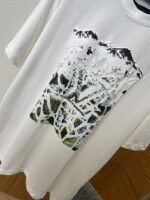 LV Snow Mountain Print Crew Neck Short-Sleeve T-Shirt - 图片 4