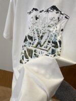 LV Snow Mountain Print Crew Neck Short-Sleeve T-Shirt - 图片 5