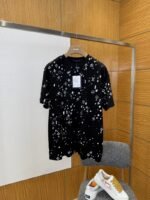 LV Droplet Print Letter Crew Neck Short Sleeve T-Shirt
