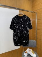 LV Droplet Print Letter Crew Neck Short Sleeve T-Shirt - 图片 2