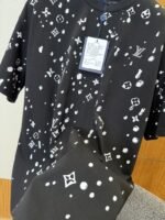 LV Droplet Print Letter Crew Neck Short Sleeve T-Shirt - 图片 7