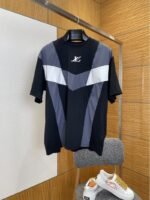 LV Color-Blocked Crew Neck Sports Short-Sleeve T-Shirt
