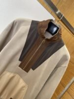 LV Half-Zip Contrast Color Stand Collar Sweatshirt - 图片 3