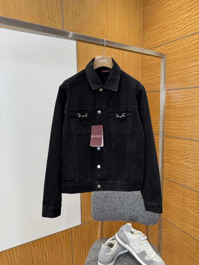 wsxc1773280360962_0.jpg Gucci Horsebit-Decorated Lacquered Leather Label Denim Jacket 1 - 图片 1