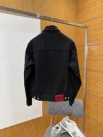 Gucci Horsebit-Decorated Lacquered Leather Label Denim Jacket 1 - 图片 2