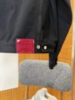 Gucci Horsebit-Decorated Lacquered Leather Label Denim Jacket 1 - 图片 7