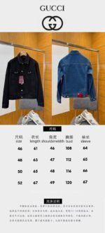 Gucci Horsebit-Decorated Lacquered Leather Label Denim Jacket 1 - 图片 10