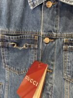 Gucci Horsebit-Decorated Lacquered Leather Label Denim Jacket 2 - 图片 7