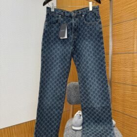Gucci All-Over Print Denim Trousers