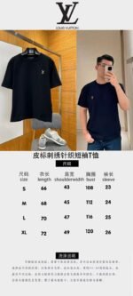 LV Logo Embroidered Knit Short-Sleeve T-Shirt 1 - 图片 10