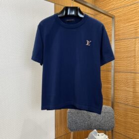 LV Logo Embroidered Knit Short-Sleeve T-Shirt 3