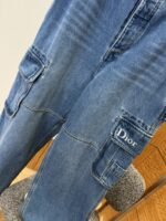Dior Embroidered Oversized-Pocket Workwear-Style Wide-Leg Jeans - 图片 4