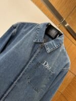 Dior Embroidered Letter Zipper Denim Jacket - 图片 3