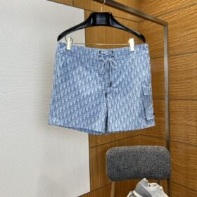 Dior All-Over Logo Drawstring Casual Shorts 1