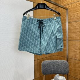 Dior All-Over Logo Drawstring Casual Shorts 2