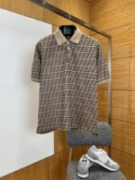 Fendi Double F All-Over Print Short-Sleeve Collared Polo Shirt 1