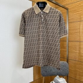 Fendi Double F All-Over Print Short-Sleeve Collared Polo Shirt 1