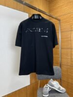 Balenciaga Distressed Letter Print Short-Sleeve T-Shirt