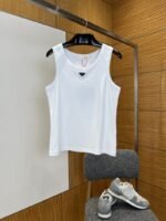 Prada Enamel Triangle Logo Sleeveless Tank Top 2