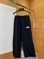 Balenciaga Letter Logo Embroidered Wide-Leg Casual Sweatpants