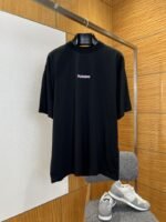 Balenciaga Gothic-Style Letter Embroidered Crew-Neck Short-Sleeve T-Shirt