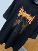 Balenciaga Gothic-Style Letter Print Embroidered Short-Sleeve T-Shirt 1 - 图片 4