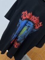 Balenciaga Gothic-Style Letter Print Embroidered Short-Sleeve T-Shirt 2 - 图片 4