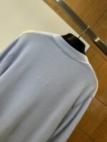 LV Pocket Embroidered V-Neck Color-Block Knit Cardigan - 图片 6