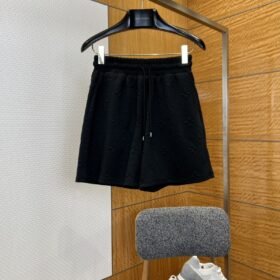 LV Logo-Embossed Drawstring Casual Shorts 2