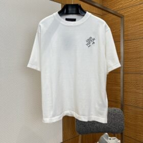 LV Pin Embroidered Knit Short-Sleeve T-Shirt 3
