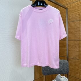 LV Pin Embroidered Knit Short-Sleeve T-Shirt 4