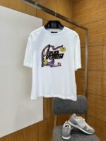 LV Graffiti Floral Print Short-Sleeve T-Shirt