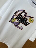 LV Graffiti Floral Print Short-Sleeve T-Shirt - 图片 4