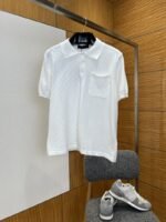 LV Checkered Jacquard Knit Short-Sleeve Polo Shirt 1