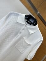 LV Checkered Jacquard Knit Short-Sleeve Polo Shirt 1 - 图片 3