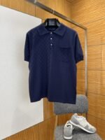 LV Checkered Jacquard Knit Short-Sleeve Polo Shirt 3