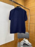 LV Checkered Jacquard Knit Short-Sleeve Polo Shirt 3 - 图片 2