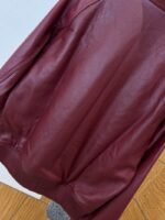 LV Gold-Embossed Zipper Stand-Up Collar Luxury Leather Jacket - 图片 6