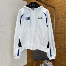 Balenciaga X Nba Color-Blocked Hooded Zip-Up Sweatshirt 1