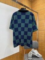 LV Classic Checkered Jacquard Knit Short-Sleeve T-Shirt 1 - 图片 2