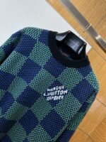 LV Classic Checkered Jacquard Knit Short-Sleeve T-Shirt 1 - 图片 3