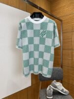 LV Classic Checkered Jacquard Knit Short-Sleeve T-Shirt 2