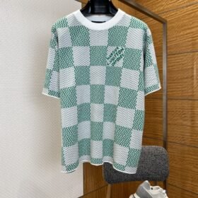 LV Classic Checkered Jacquard Knit Short-Sleeve T-Shirt 2