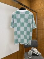 LV Classic Checkered Jacquard Knit Short-Sleeve T-Shirt 2 - 图片 2