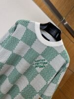 LV Classic Checkered Jacquard Knit Short-Sleeve T-Shirt 2 - 图片 3