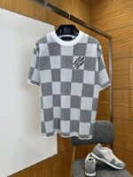 LV Classic Checkered Jacquard Knit Short-Sleeve T-Shirt 3