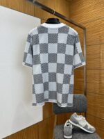 LV Classic Checkered Jacquard Knit Short-Sleeve T-Shirt 3 - 图片 2