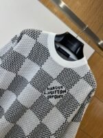 LV Classic Checkered Jacquard Knit Short-Sleeve T-Shirt 3 - 图片 3