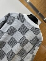 LV Classic Checkered Jacquard Knit Short-Sleeve T-Shirt 3 - 图片 6
